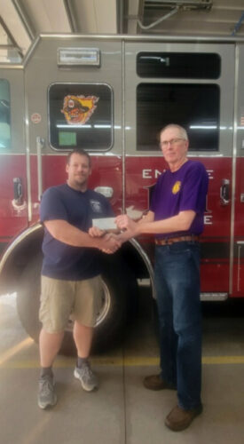 Howard Area Lions  donate to Howard Fire Co.